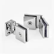 Glass Door Hinge Panel,2pcs Glass Door Hinges No Drilling Glass Door Pivot Hinge 90 Degree Zinc Alloy Glass Single Clamp Hinge for Bathroom Kitchen Cabinet Shower Door 5-8mm Glass Thic (Color : Singl