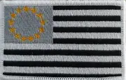 Betsy Ross Flag Black White & Gray Patch W/ VELCRO® Brand Fastener White Border