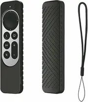 [USTIYA] Control Case for Apple TV 4K 2 Gen 2021/ Apple TV 4K 3 Gen 2022/Siri Remote 3 Case Smart TVS Shockproof Cover Accessories (Black)
