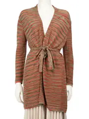 M Missoni Striped Metallic Knit Cardigan