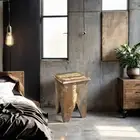 "Albion" Wooden Stool Rustic Finish