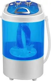 TT-YED Compact Electric Single Barrel Shoe Washer, 4.5Kg Capacity Rotary Washer Dryer, Freestanding Shoe Washer, Top Loading Washing Machine, 2 in 1 Mini Single Barrel Washing Machine