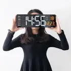 Large LED Digital Wall Clock Temperature Date Day Display USB Remote Control
