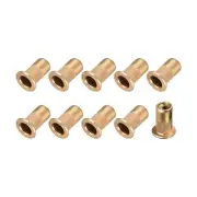 50 x Rivet Nuts M5 Carbon Steel Zinc Plated Threaded Insert Nuts Gold Tone