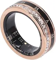 Yunir Smart Ring, Water Proof Fitness Ti Steel Roman Numerals Smart Ring Health Tracker, Men (10), Gold