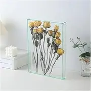 Colorful Acrylic Hollow Photo Frame Magnetic Decorative Picture Frame Ornament Dried Flower Specimen DIY Display Box(Chartreuse,21x30cm)