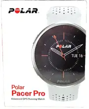 POLAR Pacer Pro GPS Fitness Tracker Smartwatch, S-L, for Men or Women, White-Red