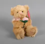 Valentine Teddy Bear Russ Beige Plush 9" Champagne with Pink Rose