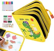 Reusable Drawing Pad for Kids, Portable Doodle Pad Children Tracing Sketch Book with 12 Pens, Educational Learning Activities Art Kit for Travel School Road Trip Airplane