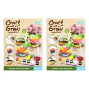 2PK Boyle Craft & Grow Plaster & Paint Kit Flower Pot w/Seeds Kids Activity 10+