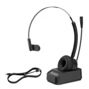 Computer Headset with Wireless Charging Base Noise-Cancelling Microphone for ...