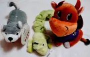Plush Dog, Big Ox, Bungee Gecko - All 3 Toys In 1 Listing - Soft Puppy Dog Toys