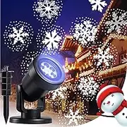 Upgraded! Outdoor Christmas Projector Lights, Rotating Indoor Projector Light with 12 Grand Moving Snowflakes & IP65 Waterproof, LED Light Projector for Outdoor Patio Garden Party