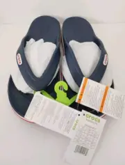 New Crocs Womens Bayaband Flip Flop Sandals Sz 7 Navy Water Friendly Lightweight