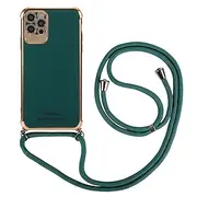 Phone Case For Apple iPhone 14 13 12 11 Pro Max X XR XS 8 7 Plus Back Cover with Lanyard Shockproof Solid Color Aluminum Alloy Nylon Metal