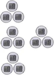 12 Pcs Electronic Clock Accessories Automotive Table Top Clock Battery Powered Clock Digital Dash Cars Projector Clock Small Digital Clock Mini Motorcycle Car Clocks White Movement