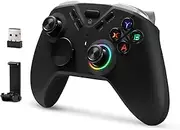 BINBOKPLAY Wireless Gaming Controller for PC, Steam, Android, Switch, Multi-platform Gamepad with LED Backlight, Dual Motors, 6-Axis Gyro, M Button Programmable