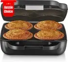 Electric Pie Maker 4 Deep Fill Plates Crispy Pastry Cutter Grey Kitchen Gadget