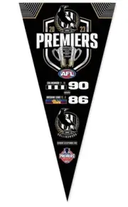 Collingwood Magpies 2023 AFL Premiers Phase 1 Score Pennant