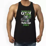 Mens Gym Singlet Tank Top Training Exercise Sports Vest Body Building Shirt 056
