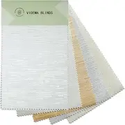 Videma Motorized Roller Shade for Window W/Valance Customized Control Blind (100% Blackout Blinds Waterproof Fabric Samples（Jacquard White,Beige,Coffee,Striped Grey,Linen Beige）)