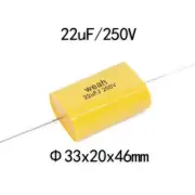 2pcs 250V 22uF Speaker Frequency Divider Polypropylene Non-Polarized Capacitor