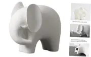 Modern Simple White Elephant Home Decor Study Bookshelf Office Decor (Large