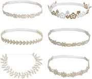 ORFOFE 6pcs Girl Lace Flower Headbands Elastic Hairbands for Special Occasions for Showers Birthdays and Parties