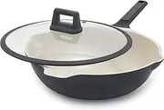 [GreenLife] Arte 5.1QT 12” Wok, Healthy Ceramic Nonstick, Induction Suitable, Non Toxic PFAS & PFOA-Free, All in One Multi-Purpose Cooking, Fry, Boil, Stay Cool Handles, Dishwasher Safe, Graphite
