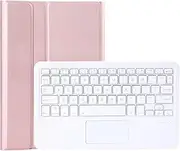 Wireless Bluetooth Keyboard Cover for Samsung Galaxy Tab A 10.1 (2019) [Model: SM-T510/SM-T515], Protective Faux Sheep Leather Cover, Removable Keyboard & Touchpad