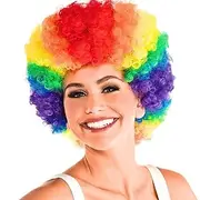 Rainbow Curly Costume Party Wig Multicolor For Carvinal