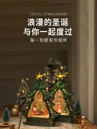 在飛比找樂天市場購物網優惠-圣誕節裝飾品圣誕老人雪人場景布置發音樂盒水晶球擺件雪花樹裝扮