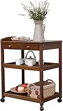 Bar Serving Cart Thickened and Strong Serving Cart with Storage Box 3-Tier Rolling Cart Load-Bearing 180KG with Guardrail and Wheels Furniture