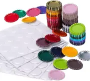 100 Pieces Bottle Caps for Crafts in Double Sides Printed Mixed Colors Flattened