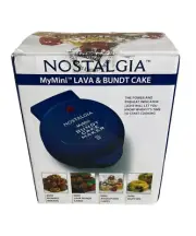 Nostalgia My Mini Lava & Bundt Cake Maker Compact Non Stick Blue NEW
