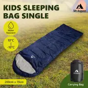 Mt Aspire Kids Sleeping Bag Single Camping Hiking Winter Thermal -10°C Blue