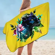 Tropical Vibes Panther Microfiber Beach Towel