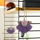 Macrame Pendant Creative Decorative Wooden Beads Macrame Tapestry 4 Colors