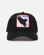 [Goorin Bros] Goorin Bros The Freedom Eagle Trucker Snapback Black - Size ONE ONE Black