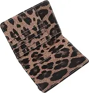 [LRXIYODE] Pu Leopard Print Passport Case Travel Wallet with Cover Sleek Design Multiple Card Holders