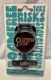 CLUTCH LOOP ~ Anti Theft, Anti-Drop Retractable Phone Tether, Black/Rainbow