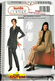 Burda 3121 Jacket & Pants Sizes: 10-20 Vintage / New Uncut Sewing Pattern