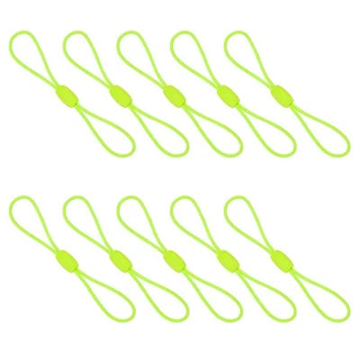 10 Pcs Zipper Pulls Replacement for Backpack Zipper Pulls Tab Cord, Light Green