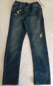 Spotted Zebra Boys Elastic Waist Pull On Pants Size L (10) Embroidered Patch