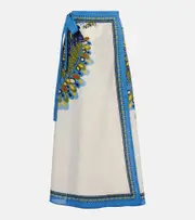 [La DoubleJ] La DoubleJ Flipper printed cotton midi skirt UK 14 multicoloured