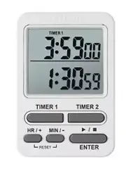 Taylor Dual Event Digital Timer w/Clock, White 5880