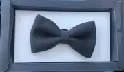 Black Bow Tie Small Bowtie Black Formal Wear Clip On Pre Tied Solid Hand Made