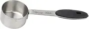 30ml Stainless Steel Coffee Measuring Scoop with Comfortable Silicone Handle - Large Capacity Measuring Spoon for Coffee, Tea, and Milk Powder, Perfect for Home and Kitchen