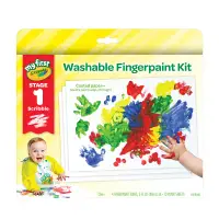 在飛比找博客來優惠-美國 Crayola繪兒樂 幼兒可水洗手指畫顏料4色組(紅黃