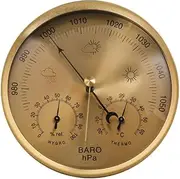 3-in-1 Dial Barometer Thermometer Hygrometer Dial Barometer Metal+ABS+Acrylic for Home, Wall Decor, Baby Room, Fishing 1 Piece